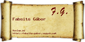 Fabsits Gábor névjegykártya